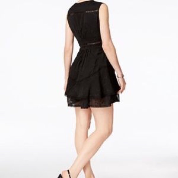 NWT $179~MARE MARE ANTHROPOLOGIE~Black Embroidered “ANYA” V-Neck Ruffle Dress~S - Picture 9 of 16